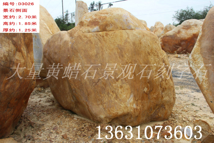 廣東英德·園林景觀(guān)黃蠟石刻字石