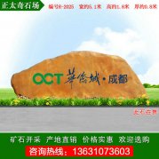  5.1米寬臥石 廣東黃蠟石 刻字景觀(guān)石 編號R-2025