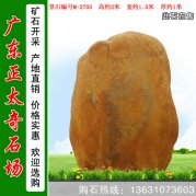 2米高廣東黃蠟石 刻字標志石 編號M-2703