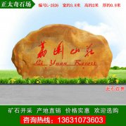  3.8米寬廣東黃蠟石 小區刻字景觀(guān)石 編號L-2526