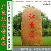 2.6米高廣東黃蠟石 公園景區刻字石 編號Y-2303