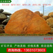 4.1米寬產(chǎn)地景觀(guān)黃蠟石 刻字石 編號C-3017