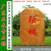  2米高景觀(guān)黃蠟石 打磨刻字石 編號A6-2523