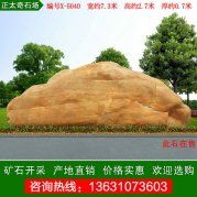  7.3米寬天然黃蠟石 企業(yè)刻字招牌石編號X-5040