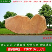  3.5米寬廣東黃蠟石刻字石草坪點(diǎn)綴石編號Q-2000