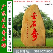 4.6米高廣東黃蠟石 刻字標志石 景觀(guān)石編號N-421