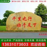 2.5米寬景觀(guān)黃蠟石 刻字校訓石 編號A6-2223
