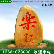 4.2米高黃蠟石 政府校園刻字景觀(guān)石 編號Y-1640