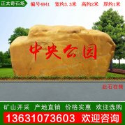3.3米寬廣東景觀(guān)黃蠟石 刻字標志石 編號4841