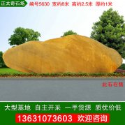 8米寬大型景觀(guān)黃蠟石景區企業(yè)刻字石編號5630